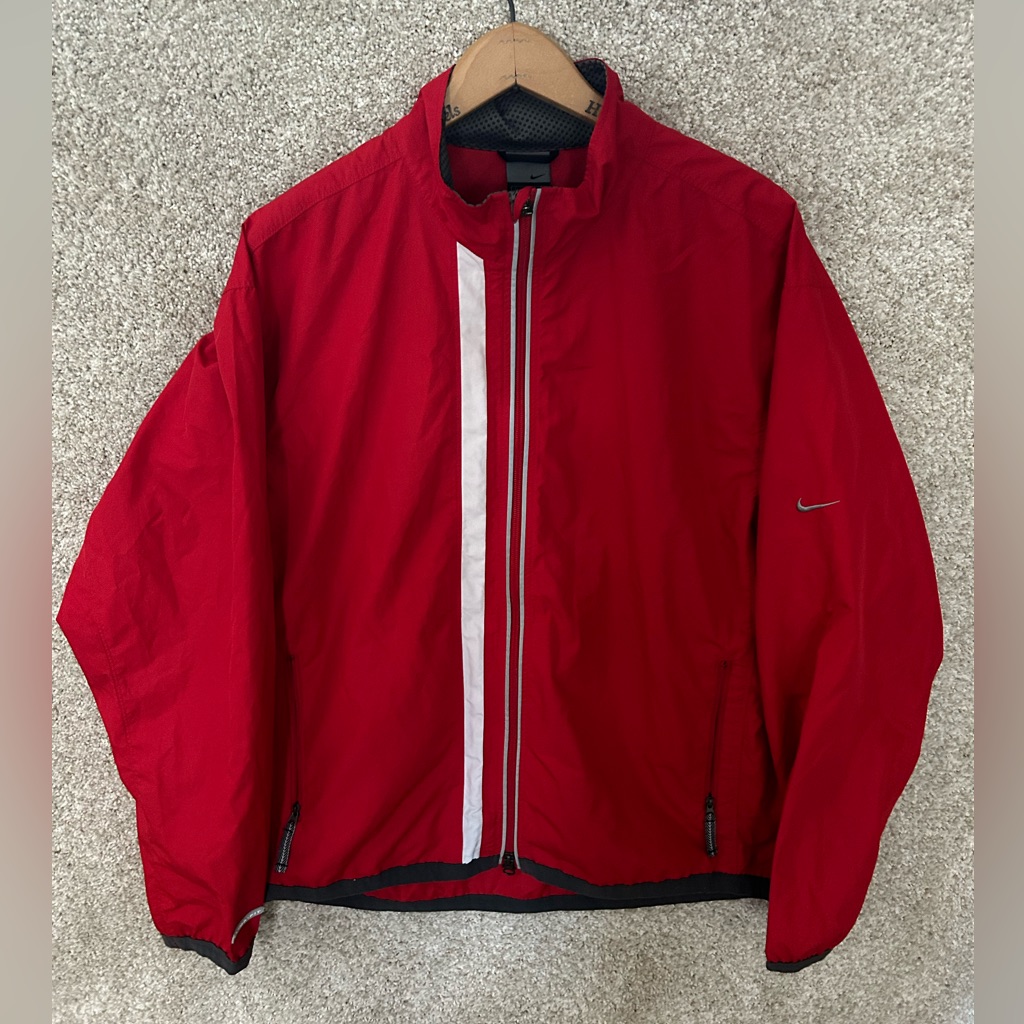Nike Vintage Red Full Zip Windbreaker Men’s Size L